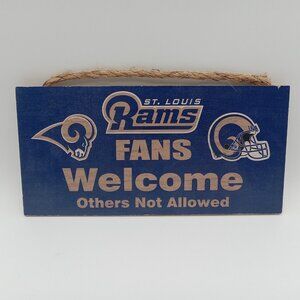 Indoor Wooden Sign Fans Welcome St Louis Rams